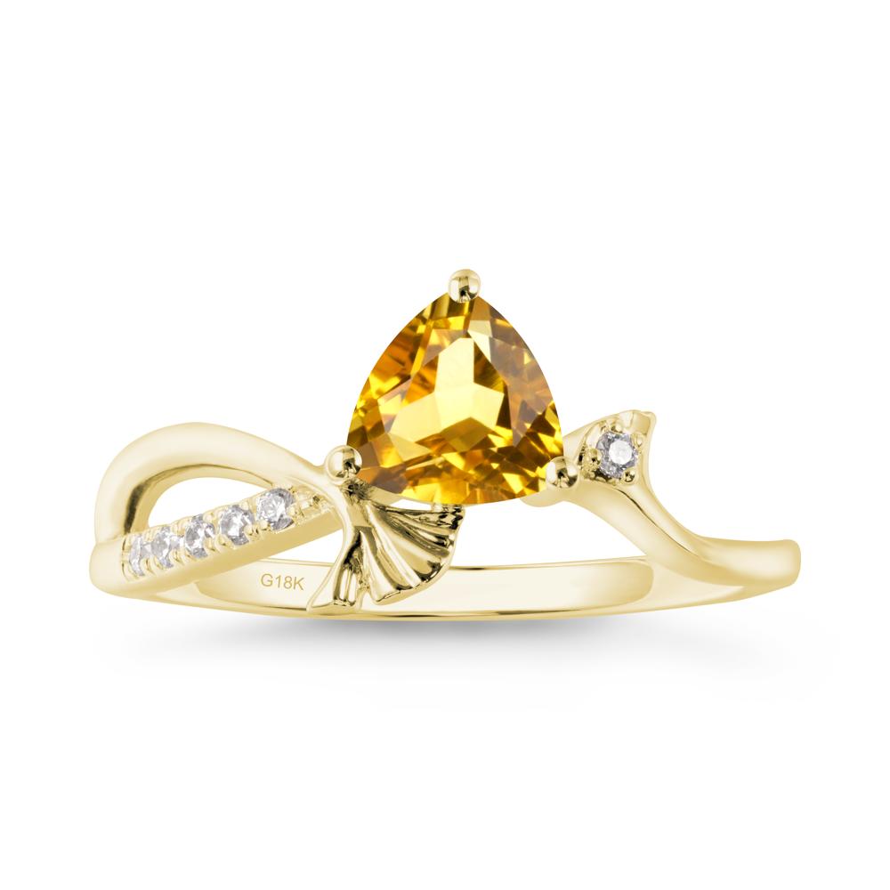 Ginkgo Leaf Trillion Citrine Ring - LUO Jewelry #metal_18k yellow gold
