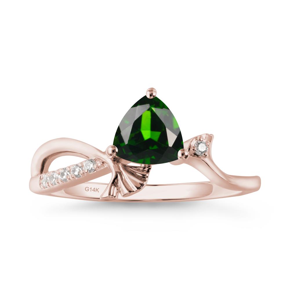 Ginkgo Leaf Trillion Diopside Ring - LUO Jewelry #metal_14k rose gold