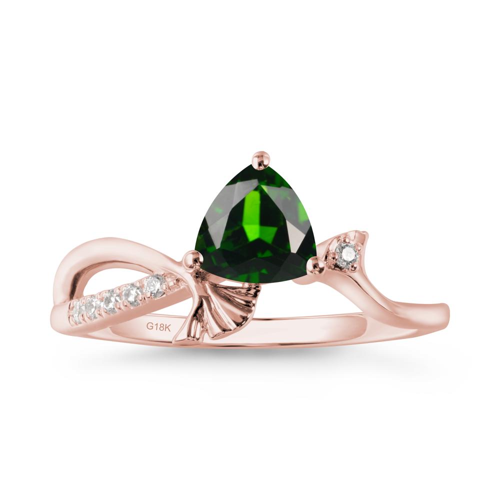Ginkgo Leaf Trillion Diopside Ring - LUO Jewelry #metal_18k rose gold
