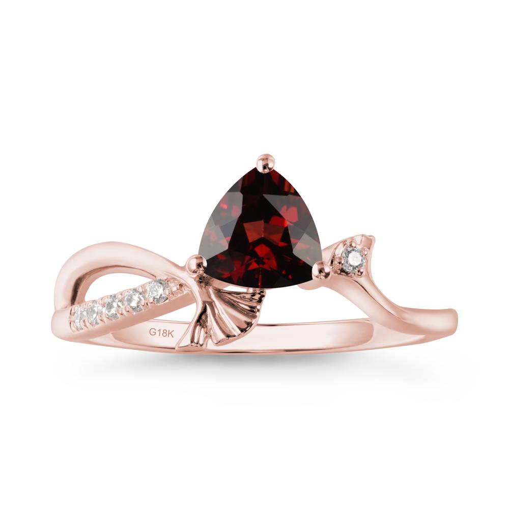 Ginkgo Leaf Trillion Garnet Ring - LUO Jewelry #metal_18k rose gold