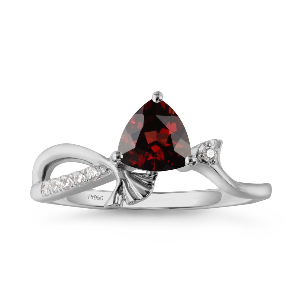 Ginkgo Leaf Trillion Garnet Ring - LUO Jewelry #metal_platinum