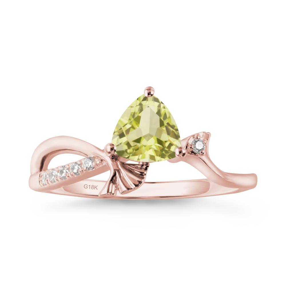 Trillion Lemon Quartz Ginkgo Leaf Ring - LUO Jewelry #metal_18k rose gold