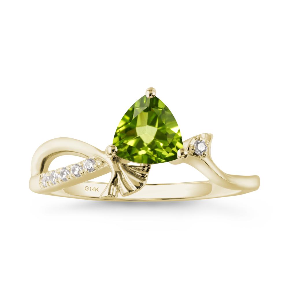 Trillion Peridot Ginkgo Leaf Ring - LUO Jewelry #metal_14k yellow gold