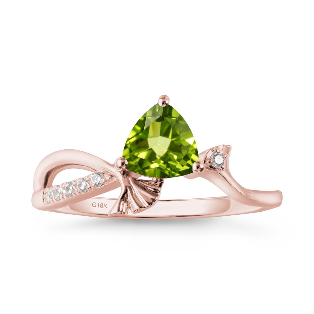 Trillion Peridot Ginkgo Leaf Ring - LUO Jewelry #metal_18k rose gold