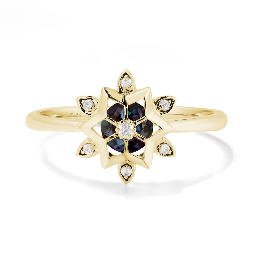Snowflake Alexandrite Ring - LUO Jewelry #metal_18k yellow gold