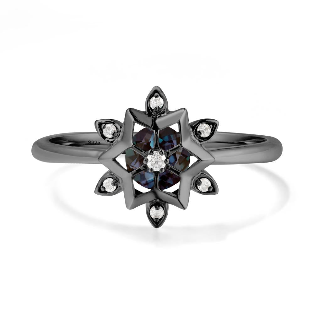 Snowflake Alexandrite Ring - LUO Jewelry #metal_black finish sterling silver