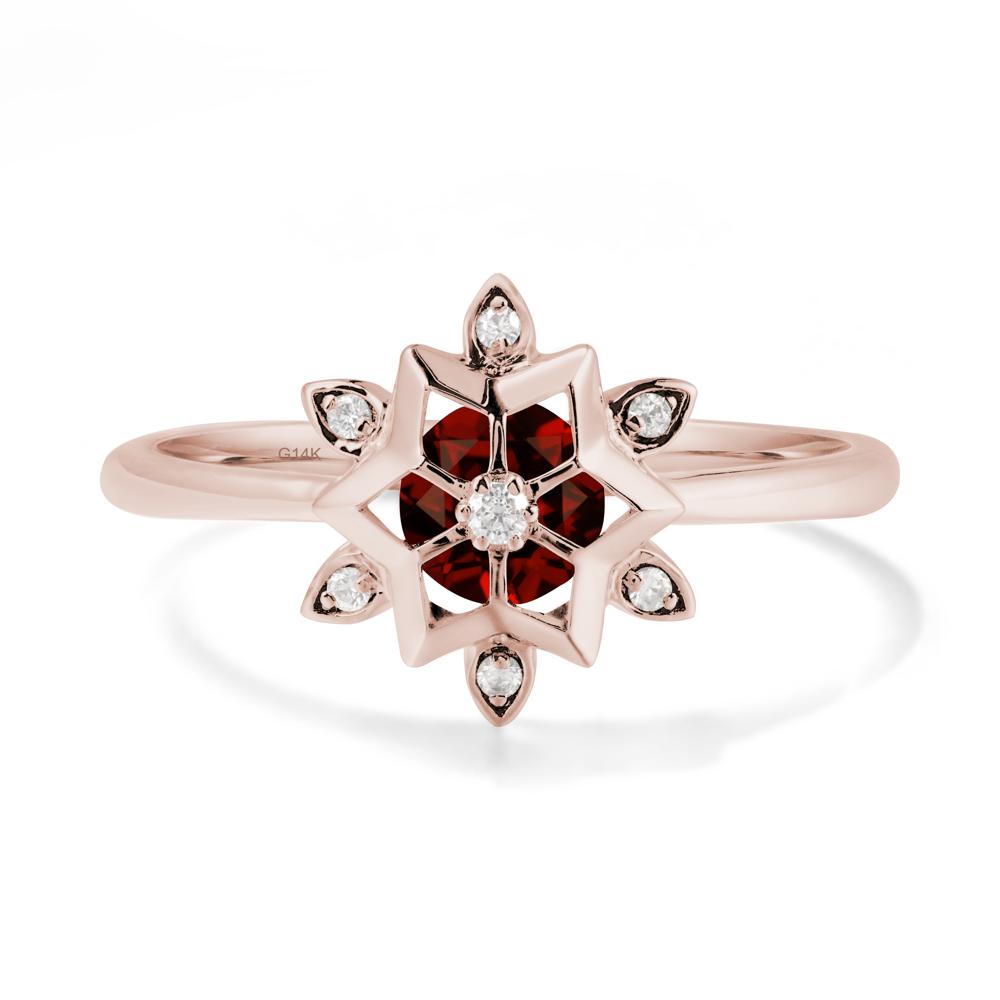 Snowflake Garnet Ring - LUO Jewelry #metal_14k rose gold