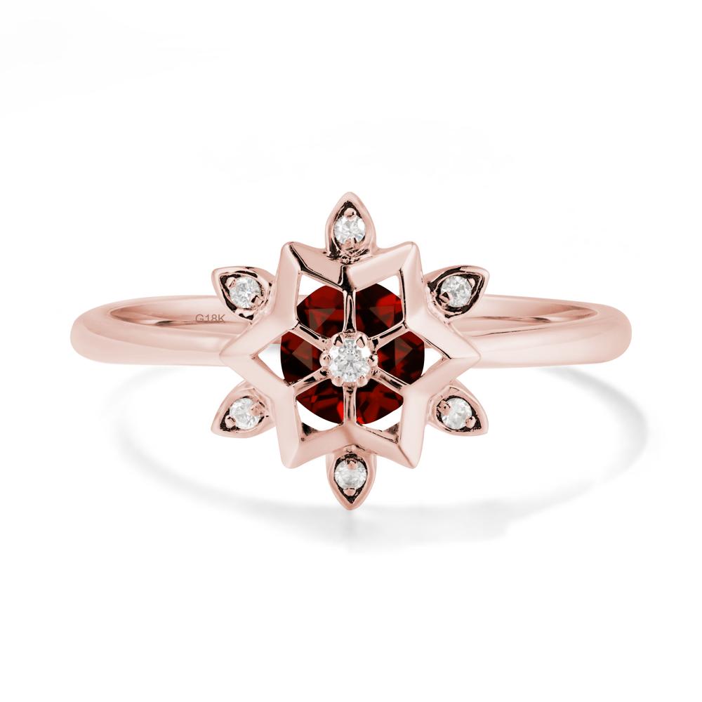 Snowflake Garnet Ring - LUO Jewelry #metal_18k rose gold