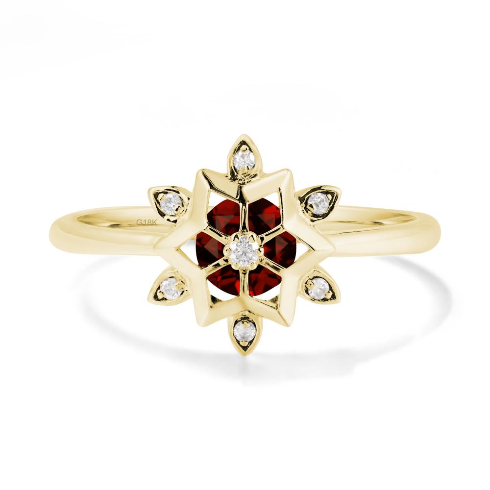 Snowflake Garnet Ring - LUO Jewelry #metal_18k yellow gold