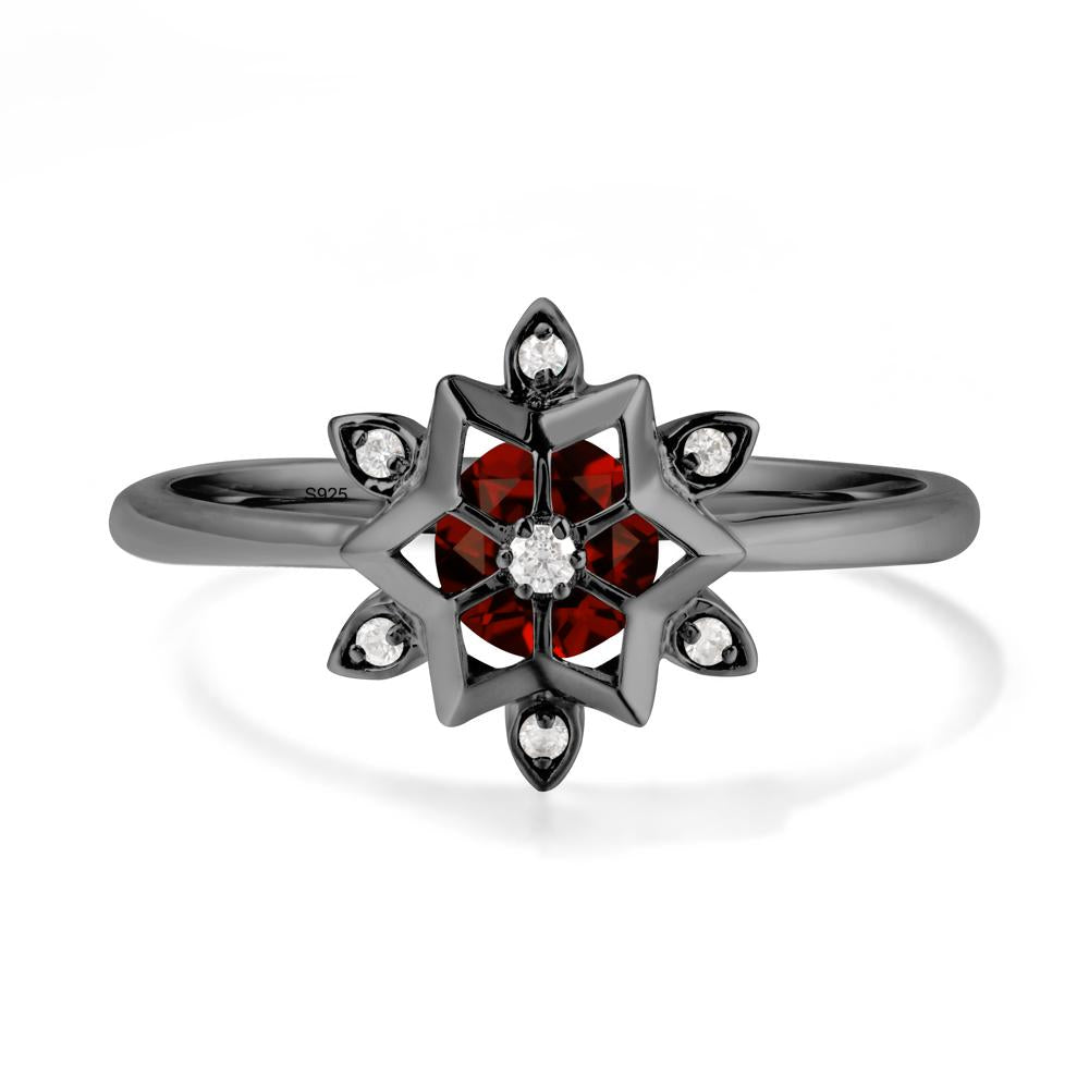 Snowflake Garnet Ring - LUO Jewelry #metal_black finish sterling silver