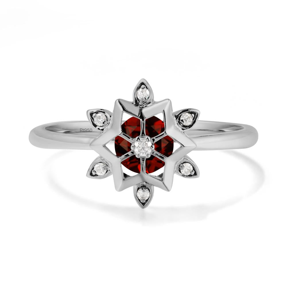 Snowflake Garnet Ring - LUO Jewelry #metal_platinum