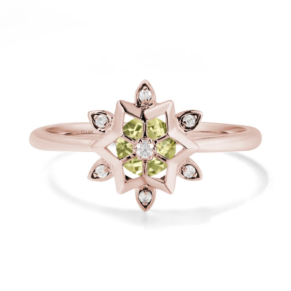Snowflake Lemon Quartz Ring - LUO Jewelry #metal_14k rose gold