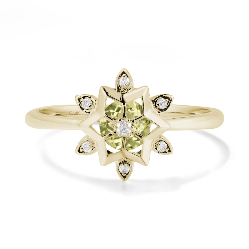 Snowflake Lemon Quartz Ring - LUO Jewelry #metal_14k yellow gold