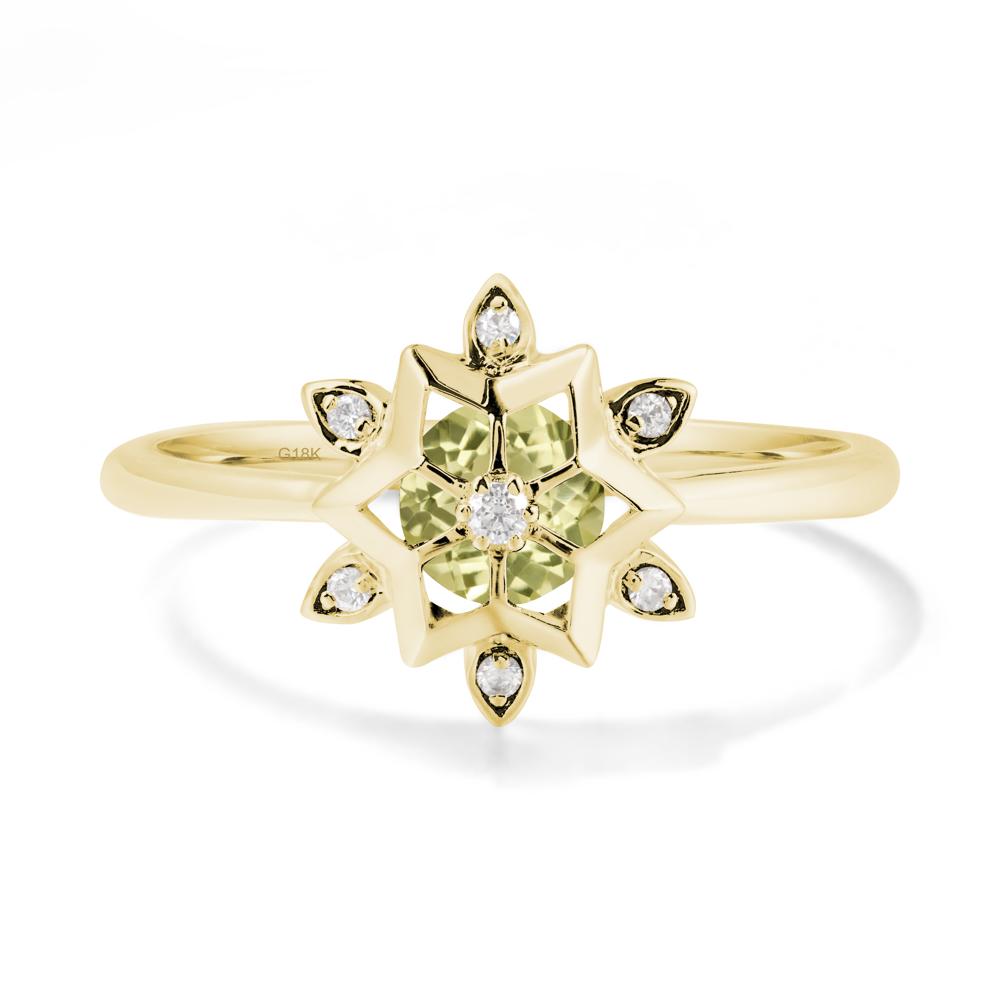 Snowflake Lemon Quartz Ring - LUO Jewelry #metal_18k yellow gold
