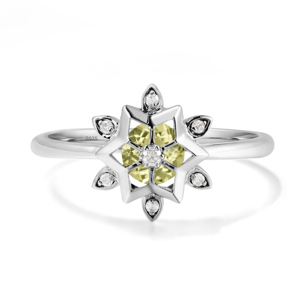 Snowflake Lemon Quartz Ring - LUO Jewelry #metal_sterling silver