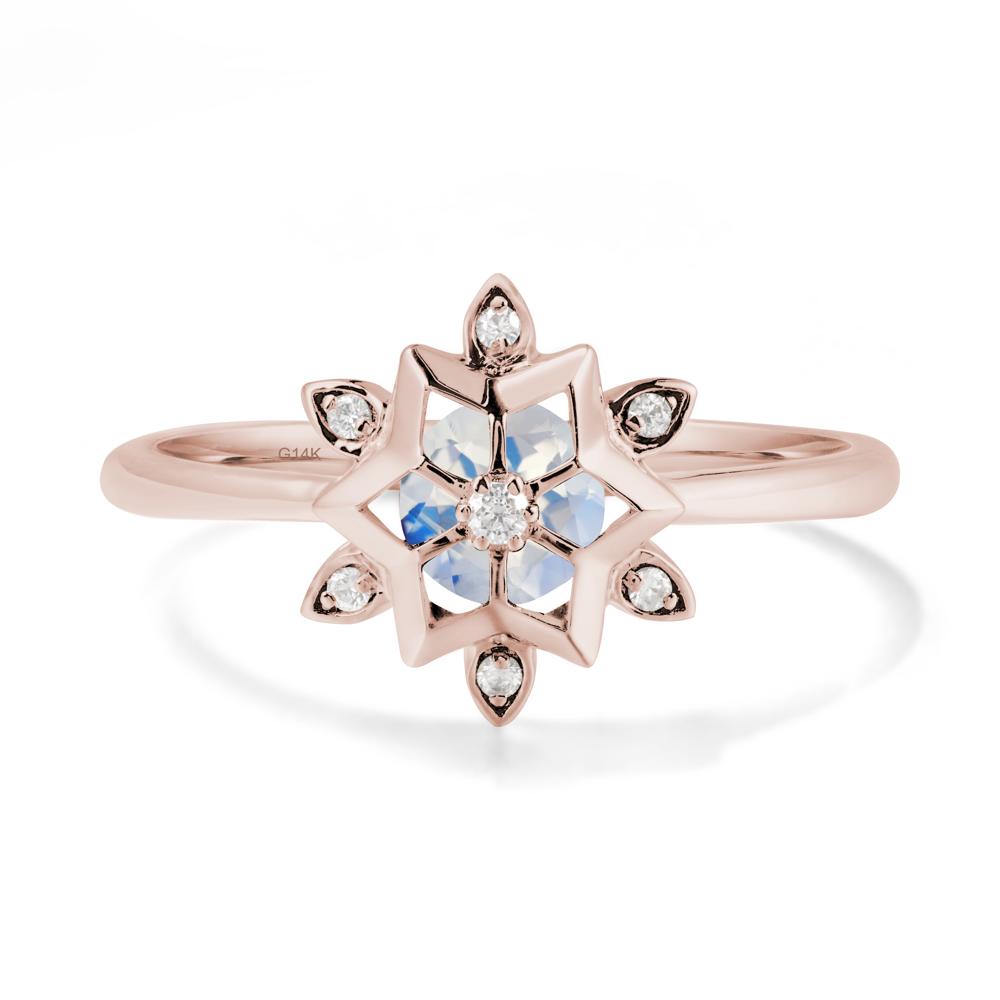 Snowflake Moonstone Ring - LUO Jewelry #metal_14k rose gold