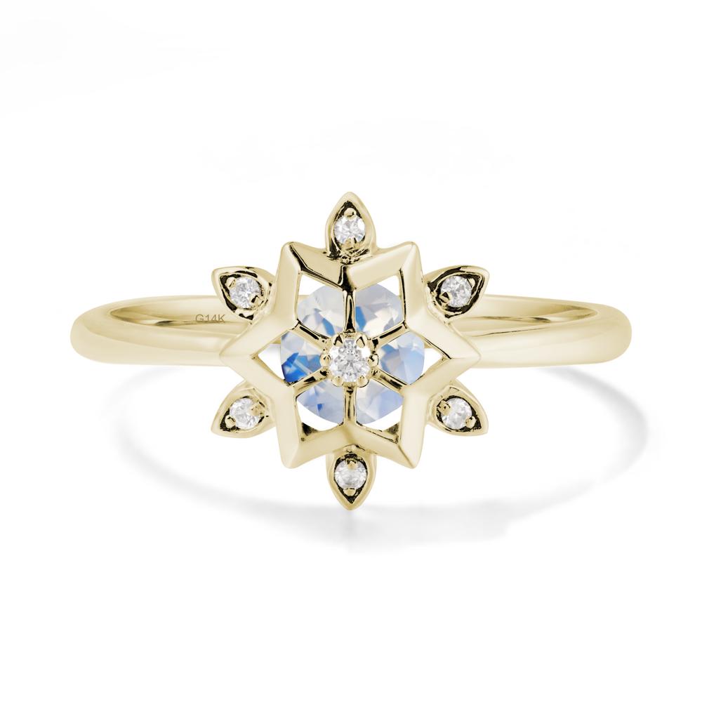 Snowflake Moonstone Ring - LUO Jewelry #metal_14k yellow gold