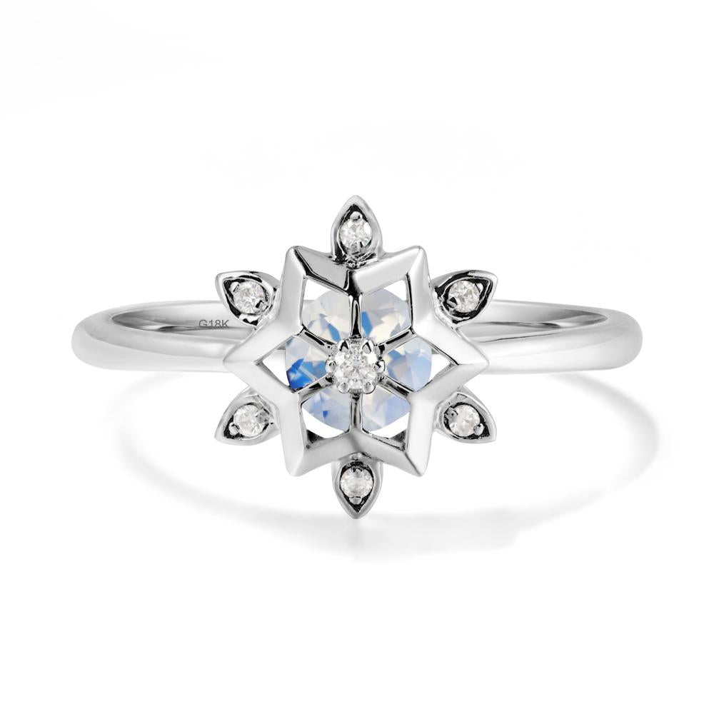Snowflake Moonstone Ring - LUO Jewelry #metal_18k white gold