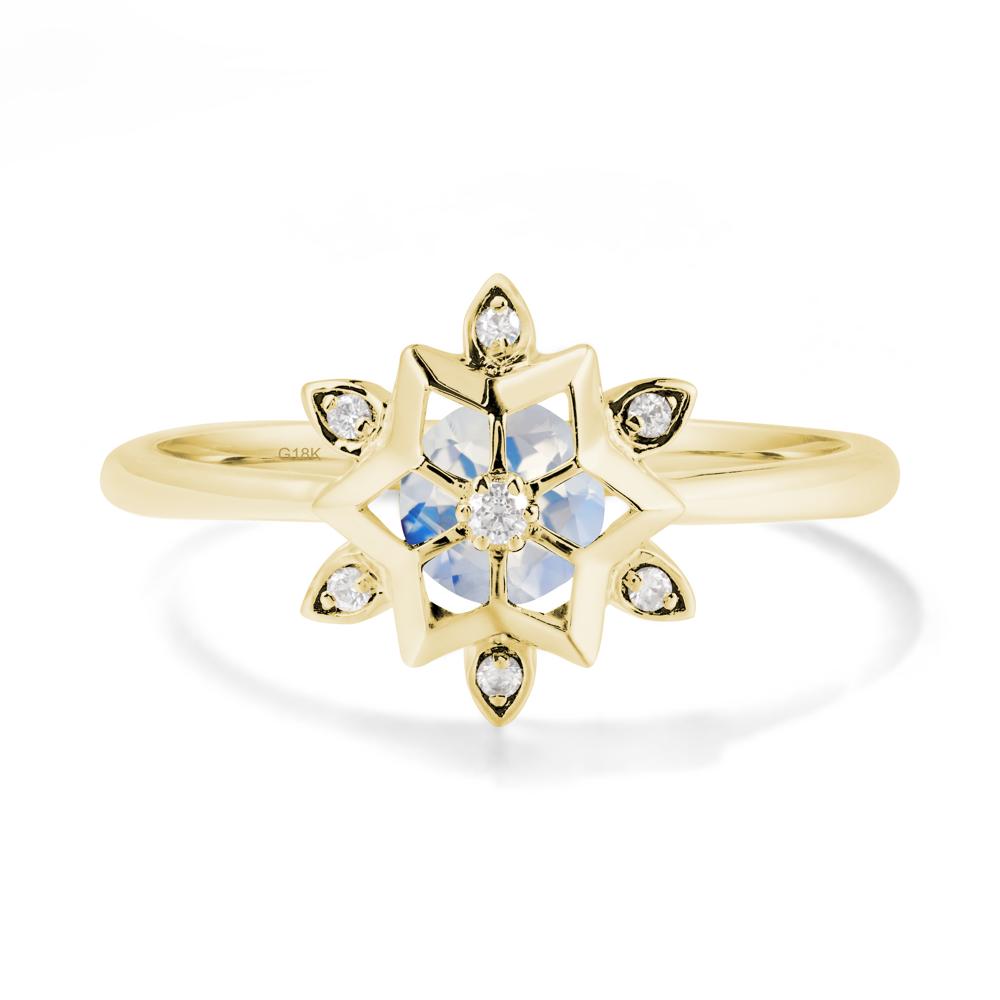 Snowflake Moonstone Ring - LUO Jewelry #metal_18k yellow gold