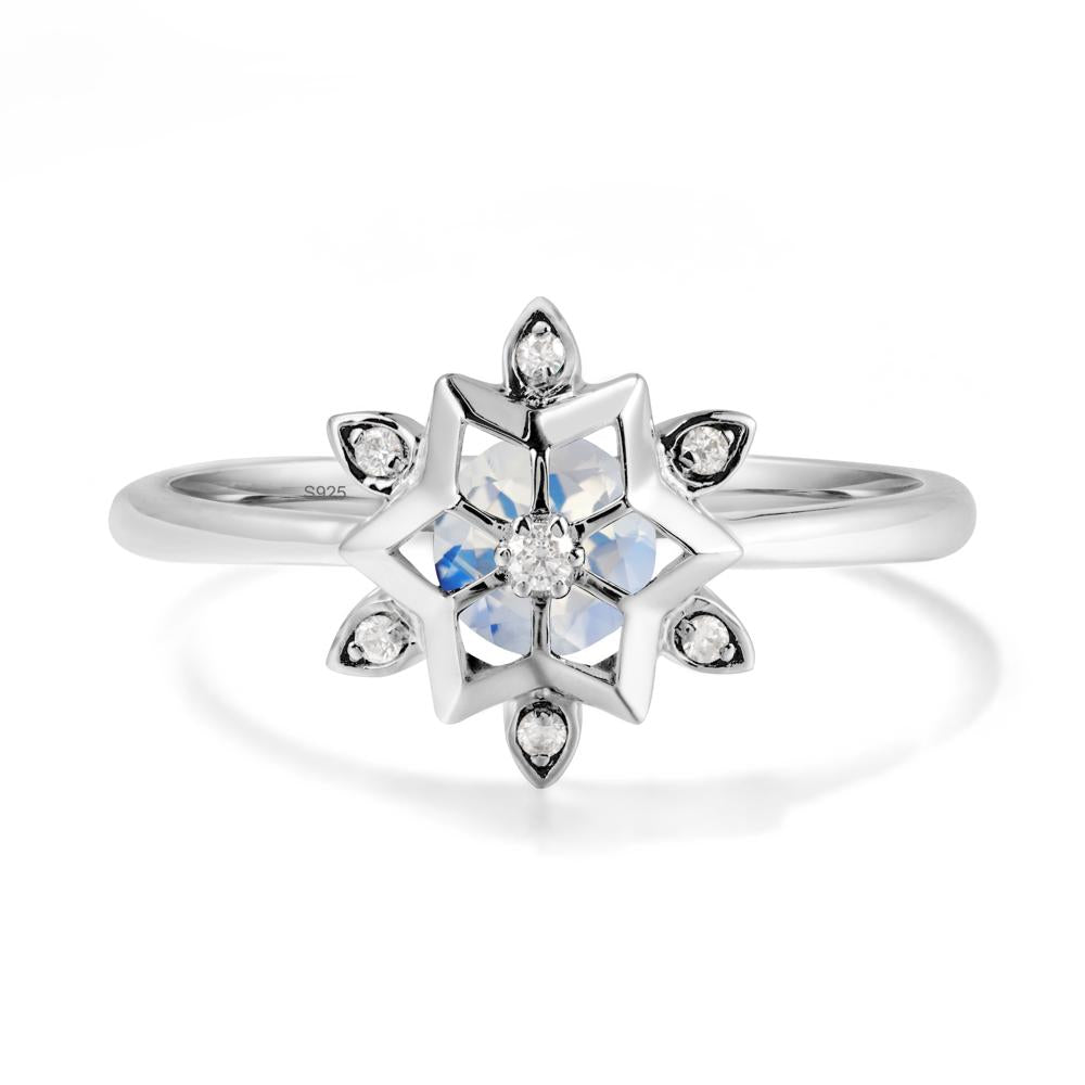 Snowflake Moonstone Ring - LUO Jewelry #metal_sterling silver