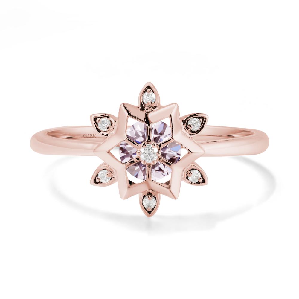 Snowflake Pink Cubic Zirconia Ring - LUO Jewelry #metal_18k rose gold