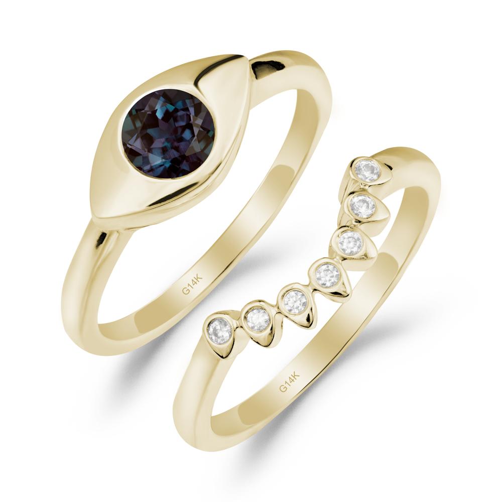 Evil Eye Alexandrite Ring Set - LUO Jewelry #metal_xxxxx