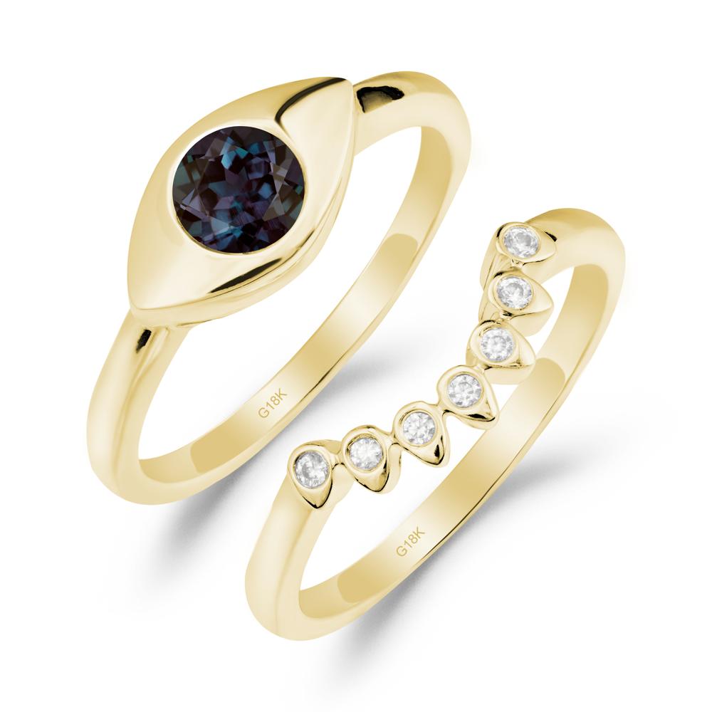 Evil Eye Alexandrite Ring Set - LUO Jewelry #metal_xxxxx