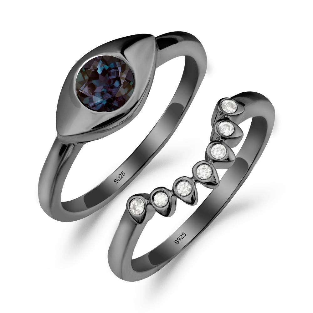 Evil Eye Alexandrite Ring Set - LUO Jewelry #metal_xxxxx