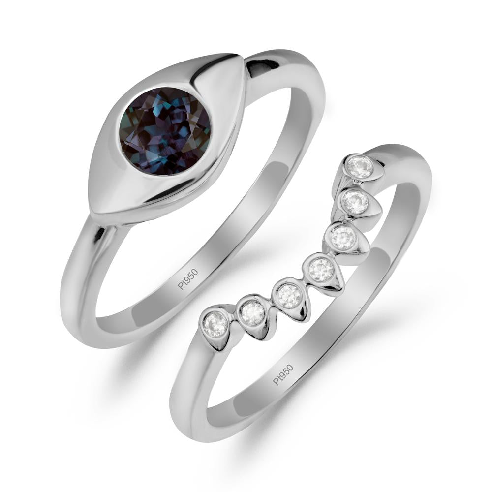 Evil Eye Alexandrite Ring Set - LUO Jewelry #metal_xxxxx