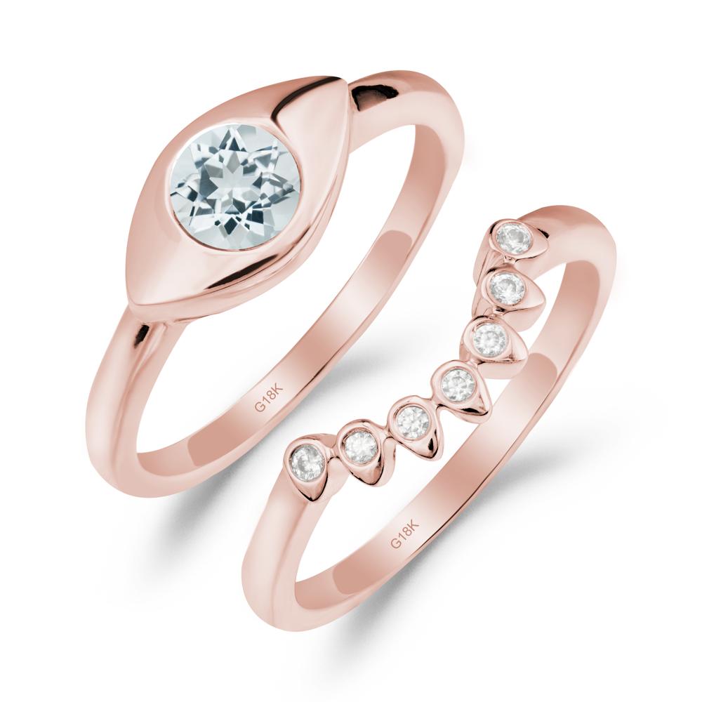 Evil Eye Aquamarine Ring Set - LUO Jewelry #metal_xxxxx