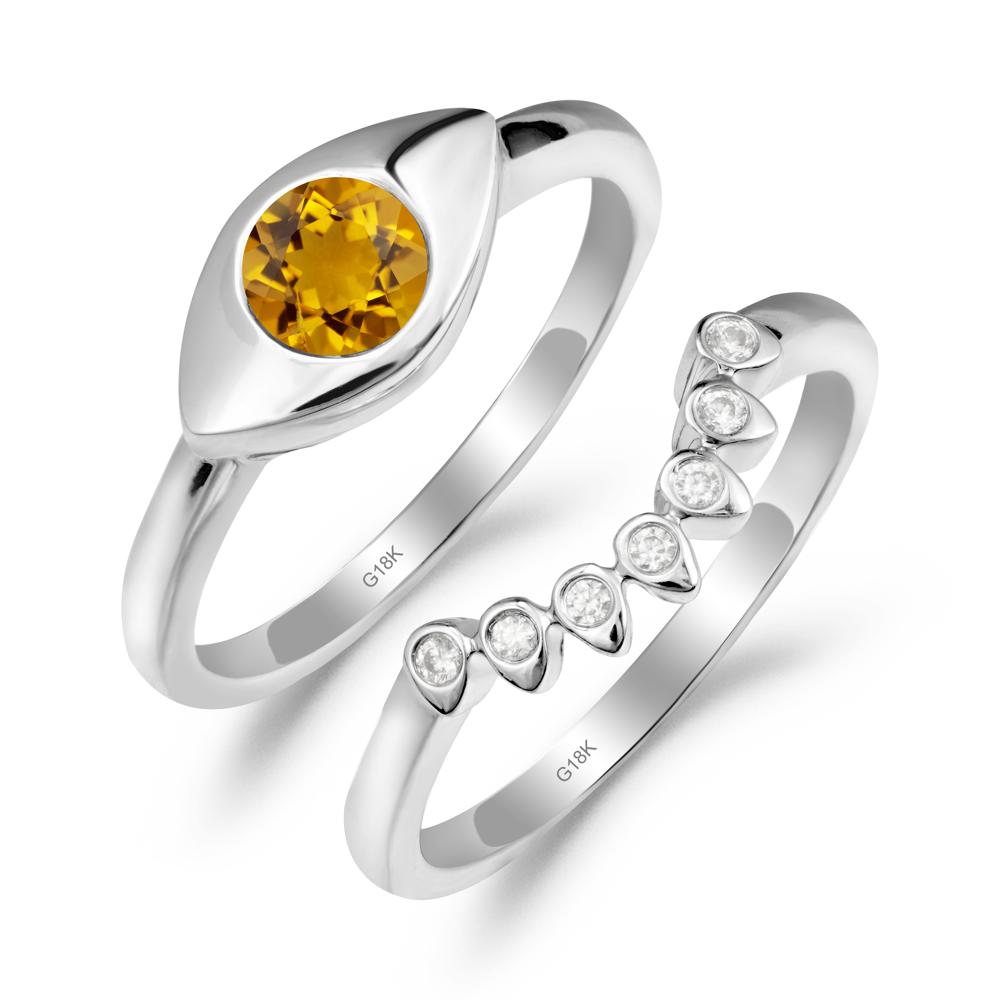 Evil Eye Citrine Ring Set - LUO Jewelry #metal_xxxxx