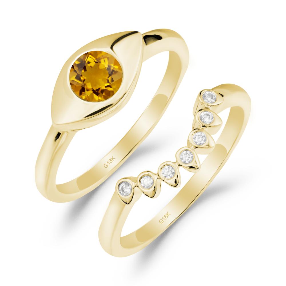 Evil Eye Citrine Ring Set - LUO Jewelry #metal_xxxxx