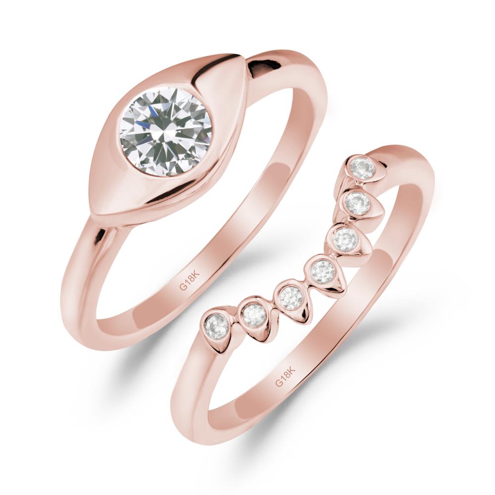 Cubic Zirconia Evil Eye Ring Set - LUO Jewelry #metal_xxxxx