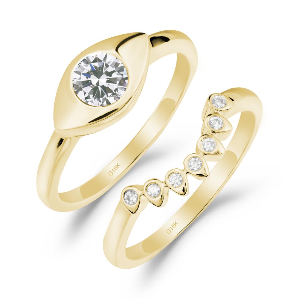 Cubic Zirconia Evil Eye Ring Set - LUO Jewelry #metal_xxxxx