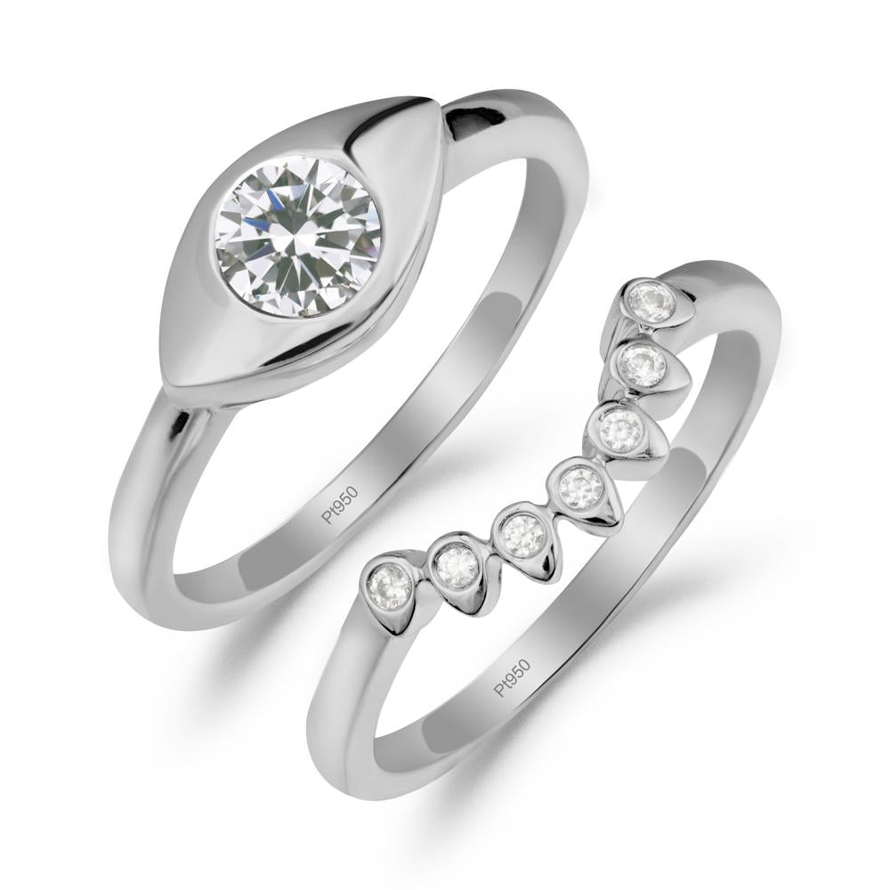 Cubic Zirconia Evil Eye Ring Set - LUO Jewelry #metal_xxxxx