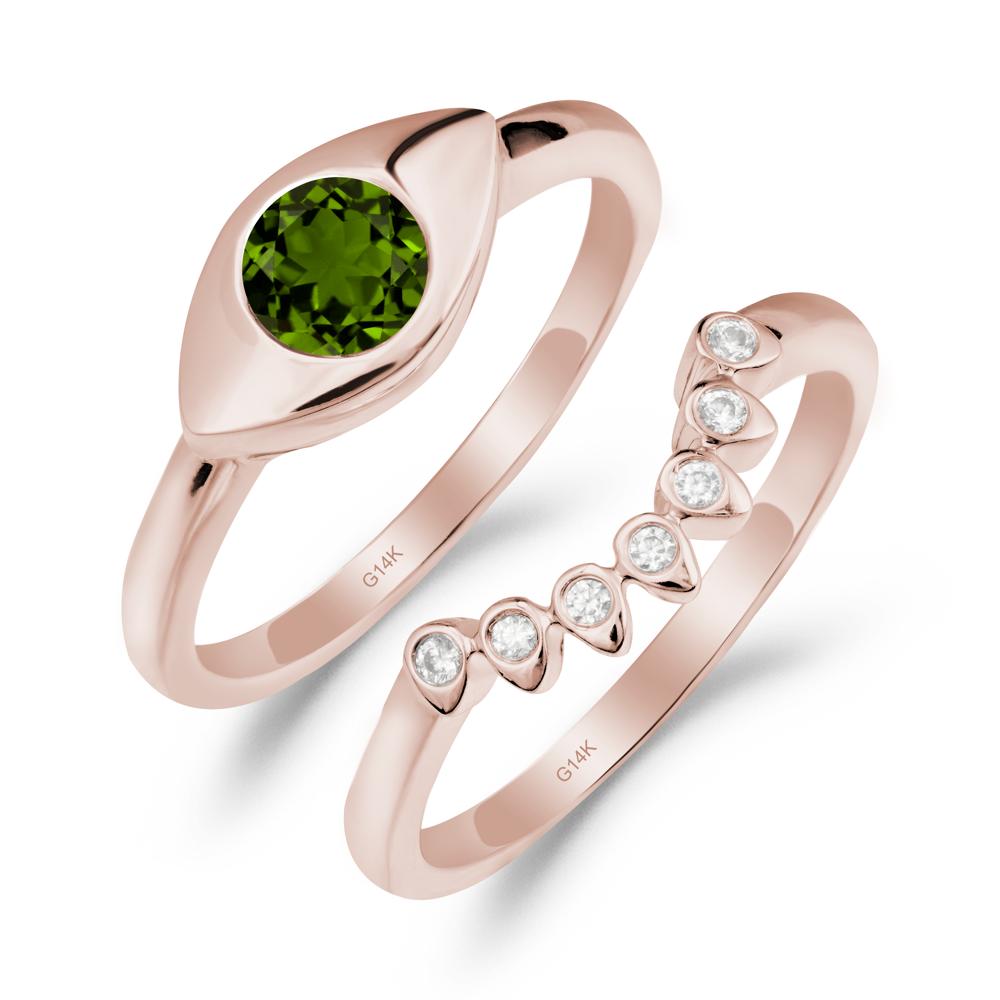 Evil Eye Diopside Ring Set - LUO Jewelry #metal_xxxxx