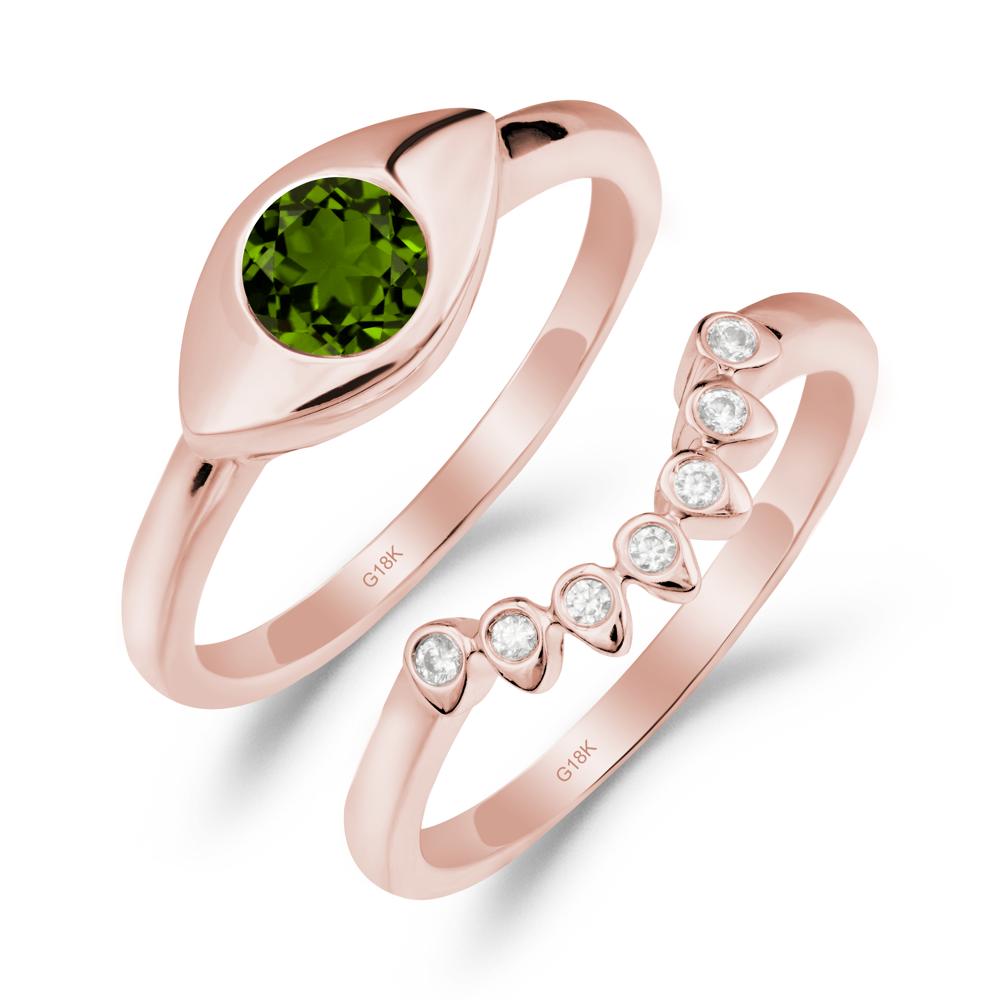 Evil Eye Diopside Ring Set - LUO Jewelry #metal_xxxxx