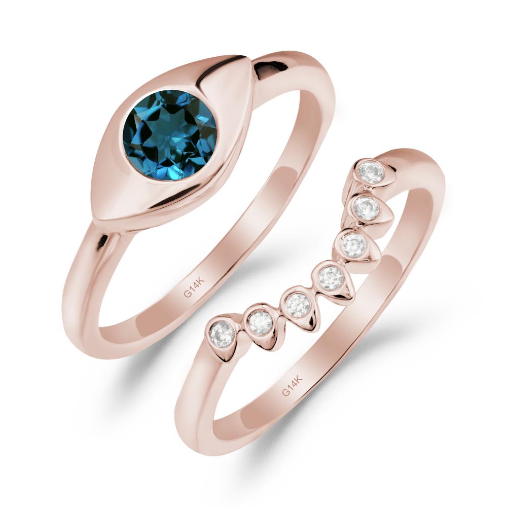 Evil Eye London Blue Topaz Ring Set - LUO Jewelry #metal_xxxxx