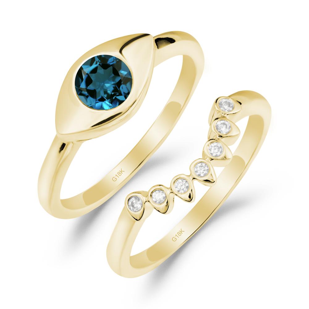 Evil Eye London Blue Topaz Ring Set - LUO Jewelry #metal_xxxxx