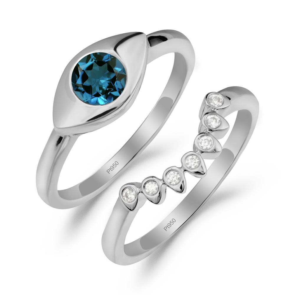 Evil Eye London Blue Topaz Ring Set - LUO Jewelry #metal_xxxxx