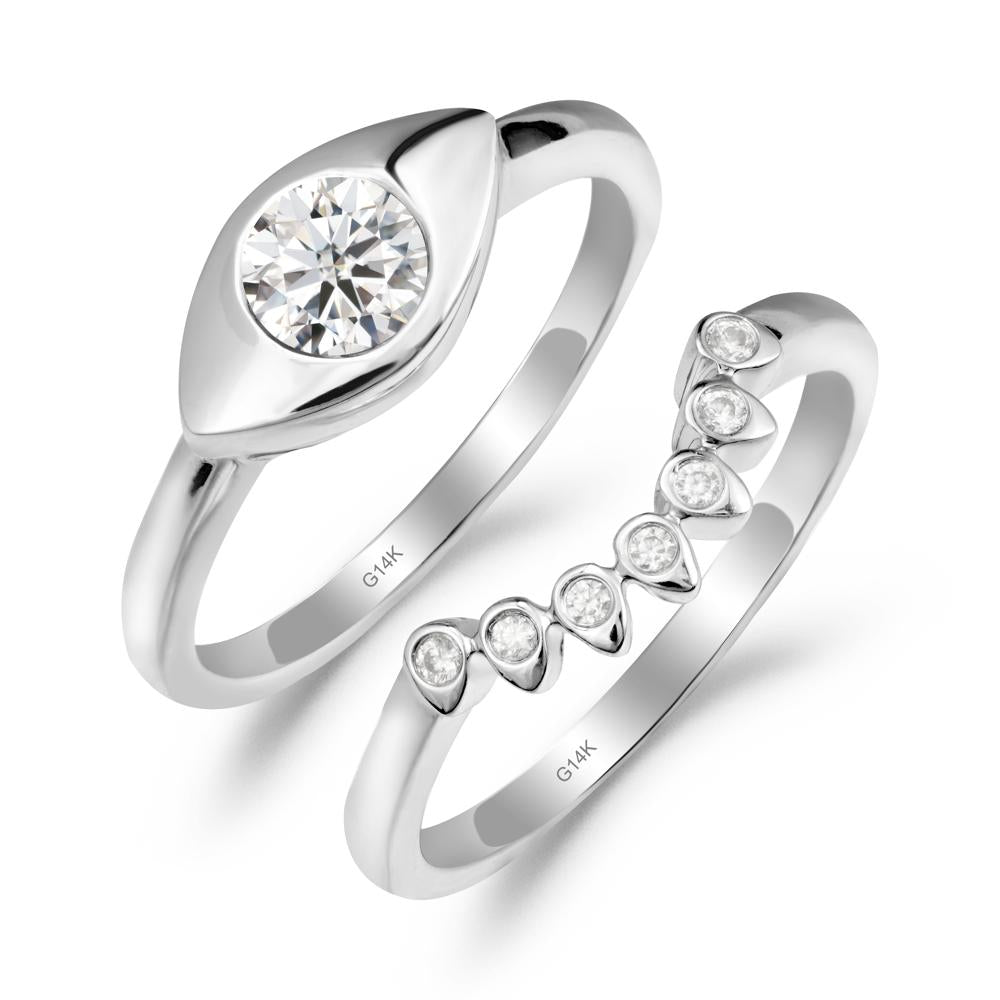 Evil Eye Moissanite Ring Set - LUO Jewelry #metal_xxxxx