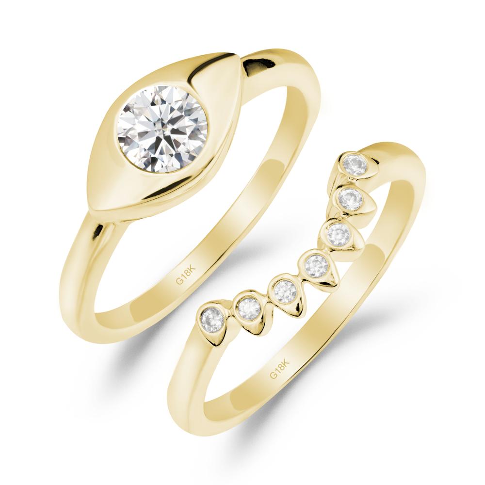 Evil Eye Moissanite Ring Set - LUO Jewelry #metal_xxxxx