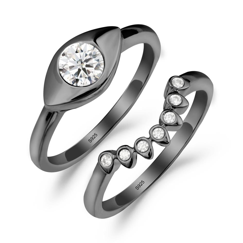 Evil Eye Moissanite Ring Set - LUO Jewelry #metal_xxxxx