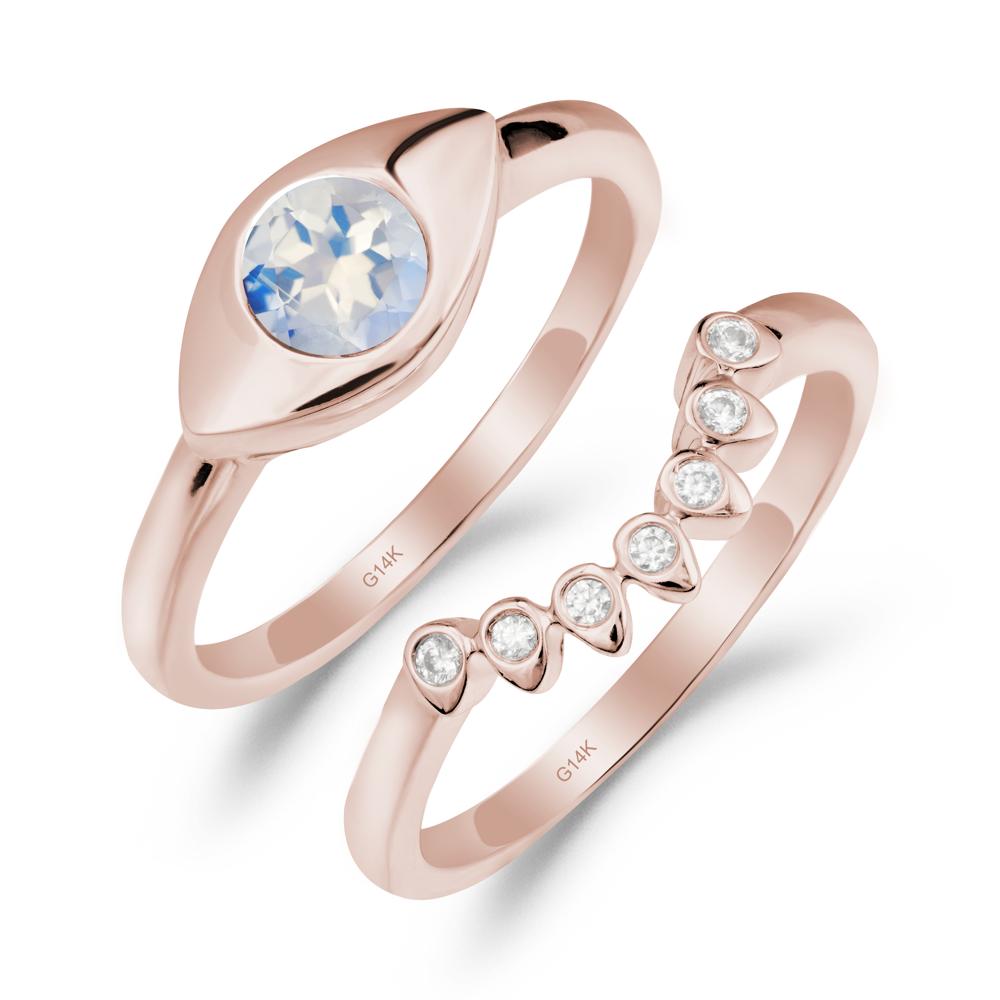 Moonstone Evil Eye Ring Set - LUO Jewelry #metal_xxxxx