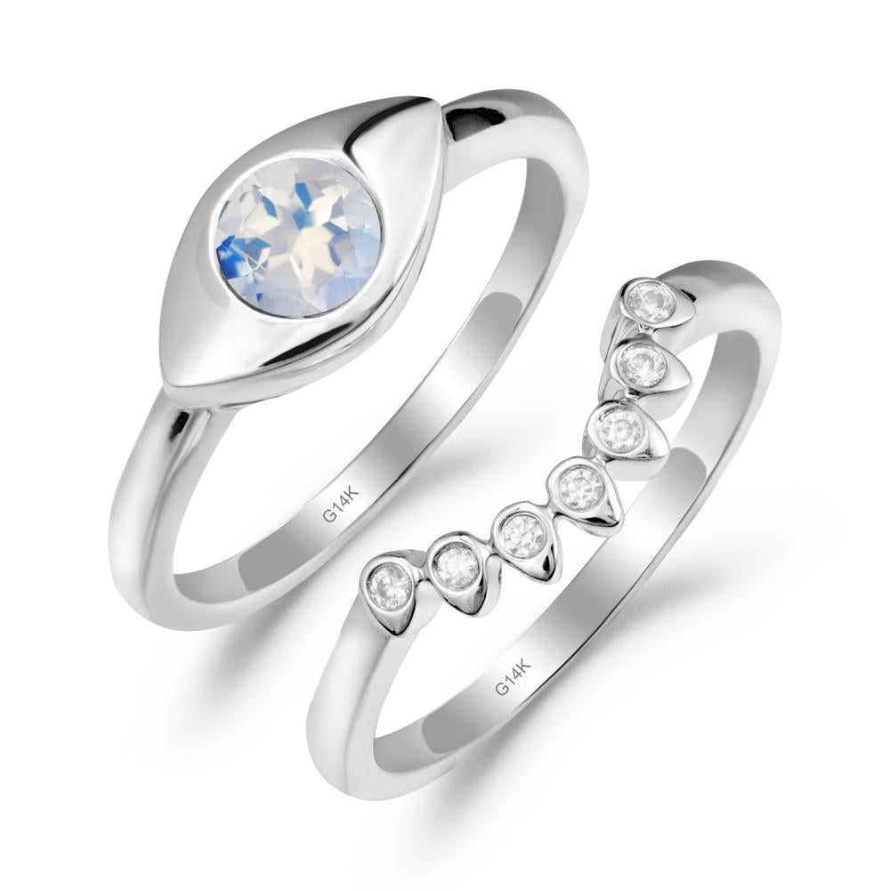 Moonstone Evil Eye Ring Set | LUO