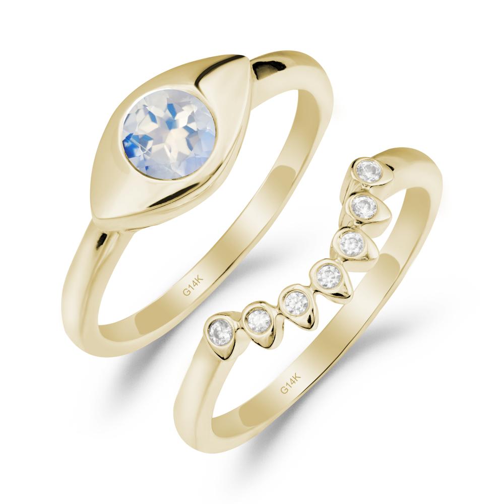Moonstone Evil Eye Ring Set - LUO Jewelry #metal_xxxxx