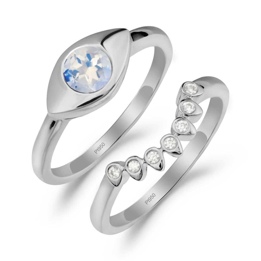 Moonstone Evil Eye Ring Set - LUO Jewelry #metal_xxxxx