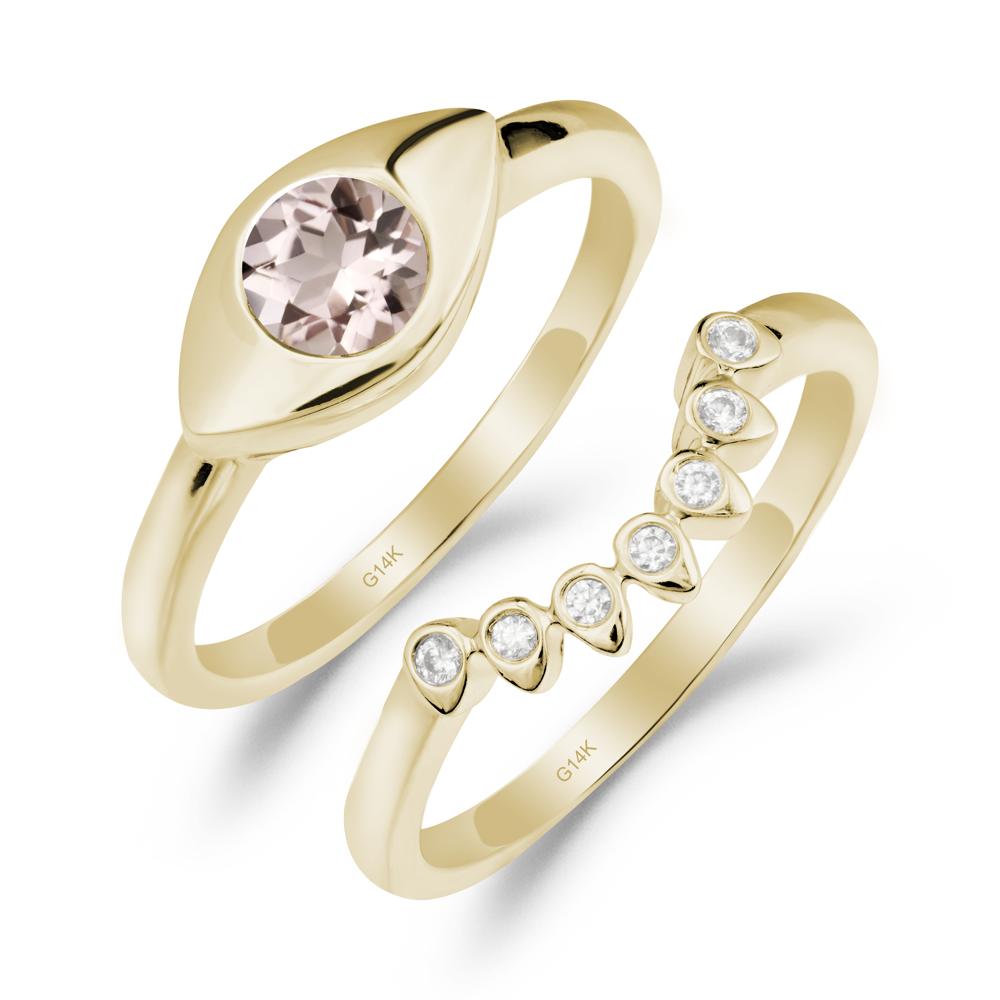 Morganite Evil Eye Ring Set - LUO Jewelry #metal_xxxxx
