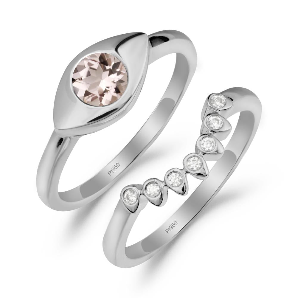 Morganite Evil Eye Ring Set - LUO Jewelry #metal_xxxxx
