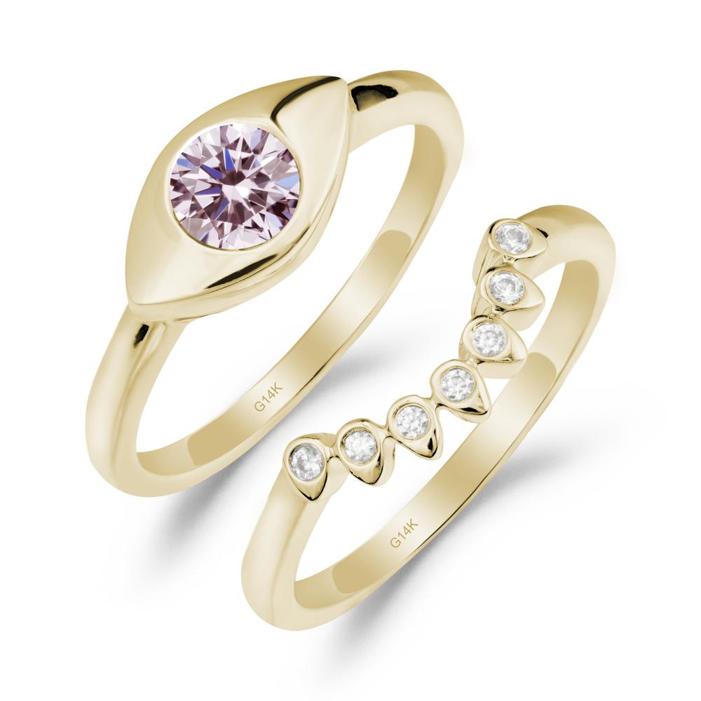 Evil Eye Pink Cubic Zirconia Ring Set - LUO Jewelry #metal_xxxxx